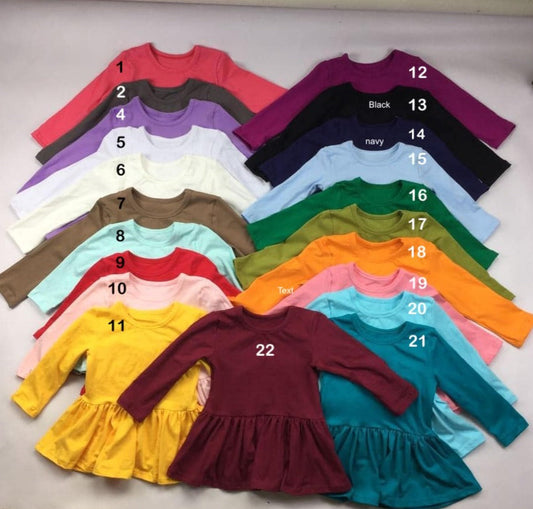 Long Sleeve Peplum Colors 11 - 19 - Pre Order 10.6