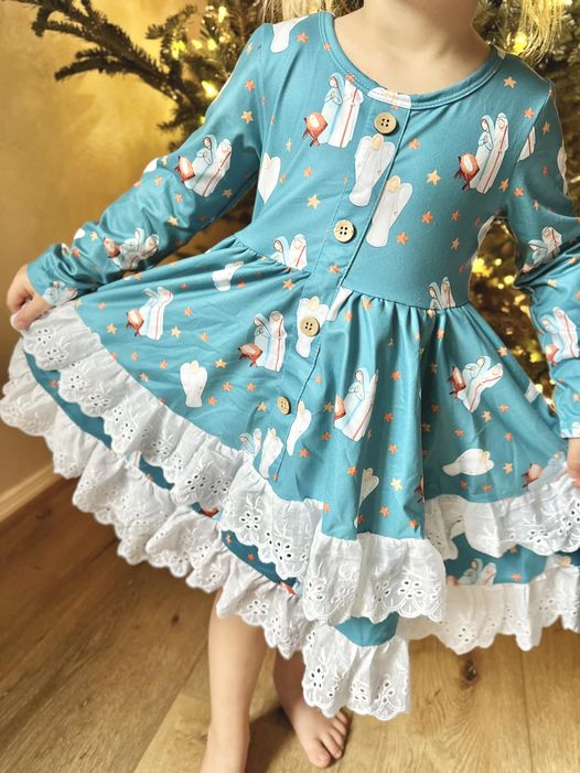 Nativity Dress with Lace - Ready to ship
