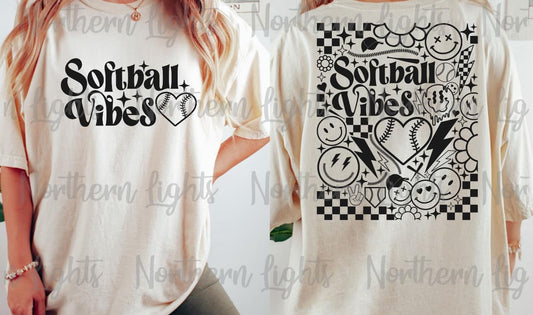 Softball Vibes Custom Top Adult & Youth - Made to Order