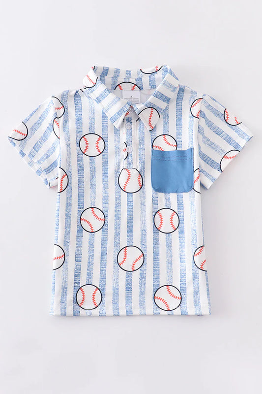 Vintage Stripe Baseball Button Shirt - Ready to ship