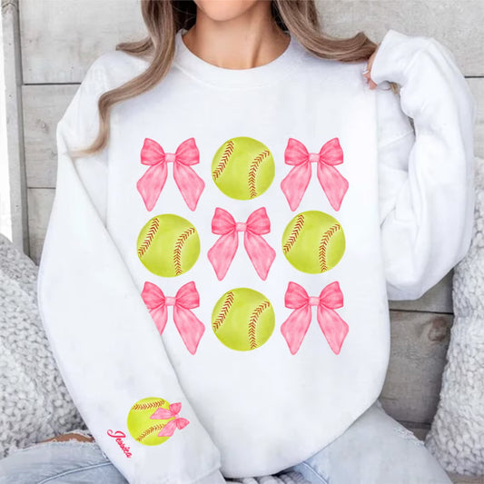 Softball & Bows Custom Top Adult & Youth - Made to Order