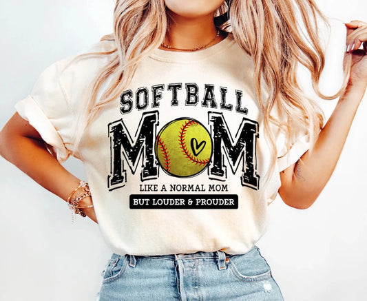 Softball Mom Louder & Prouder T-shirt - Made to order