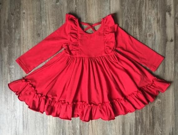 Lets Twirl Red Dress - Reay to ship