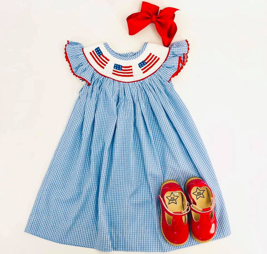 All American Smocked Dress - Ready to ship
