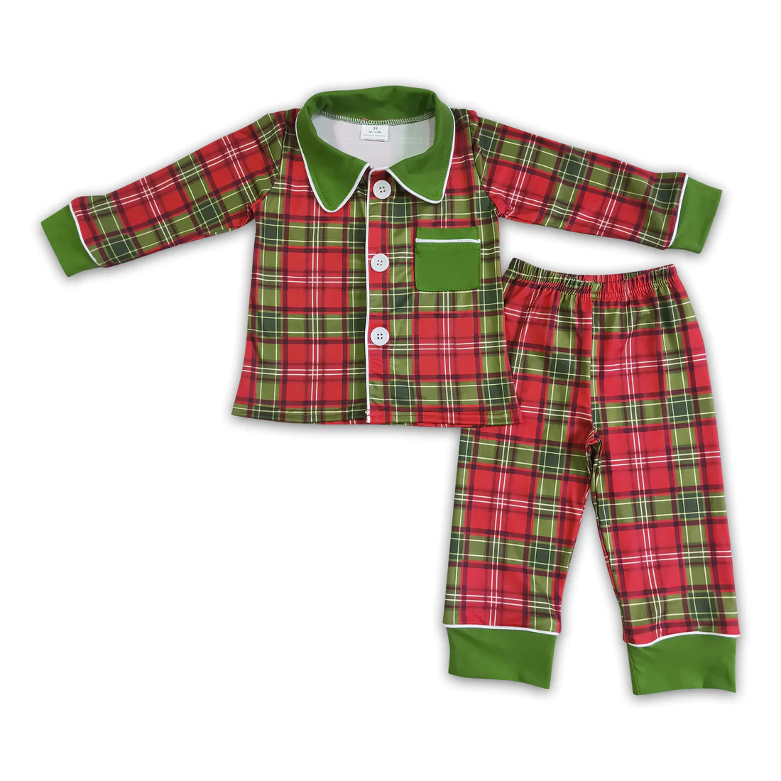 Christmas Plaid Pocket Pajamas - Ready to ship