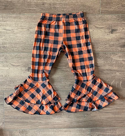 Orange Check Double Bells - Ready to ship