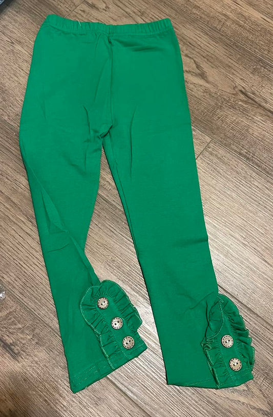 Button Leggings Green - Ready to ship