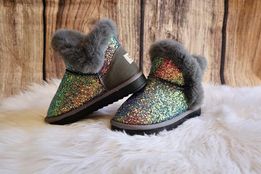 Glitter Amethyst Fur Boots - ready to ship