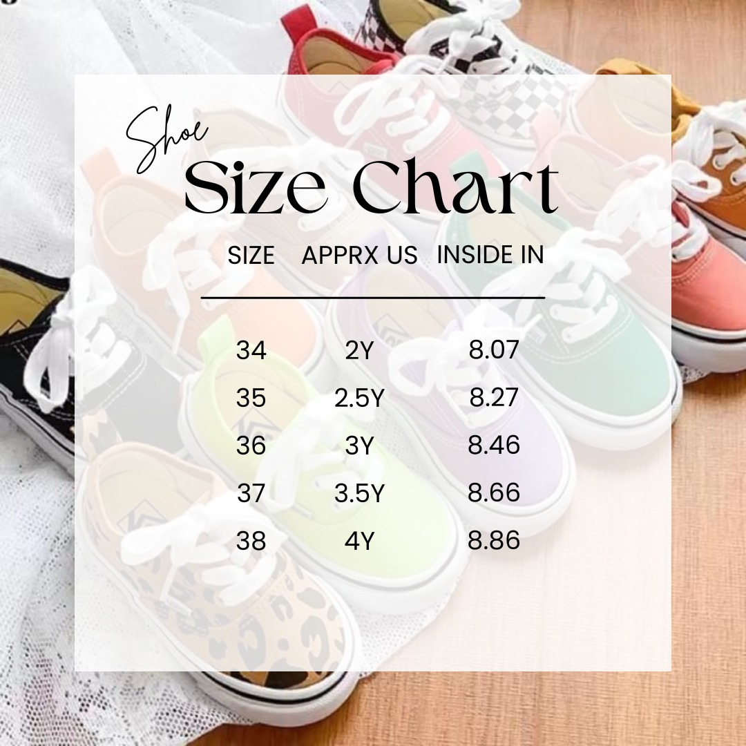 Canvas Big Kid Shoes 2Y - 4Y -   Pre Order Q 10.11