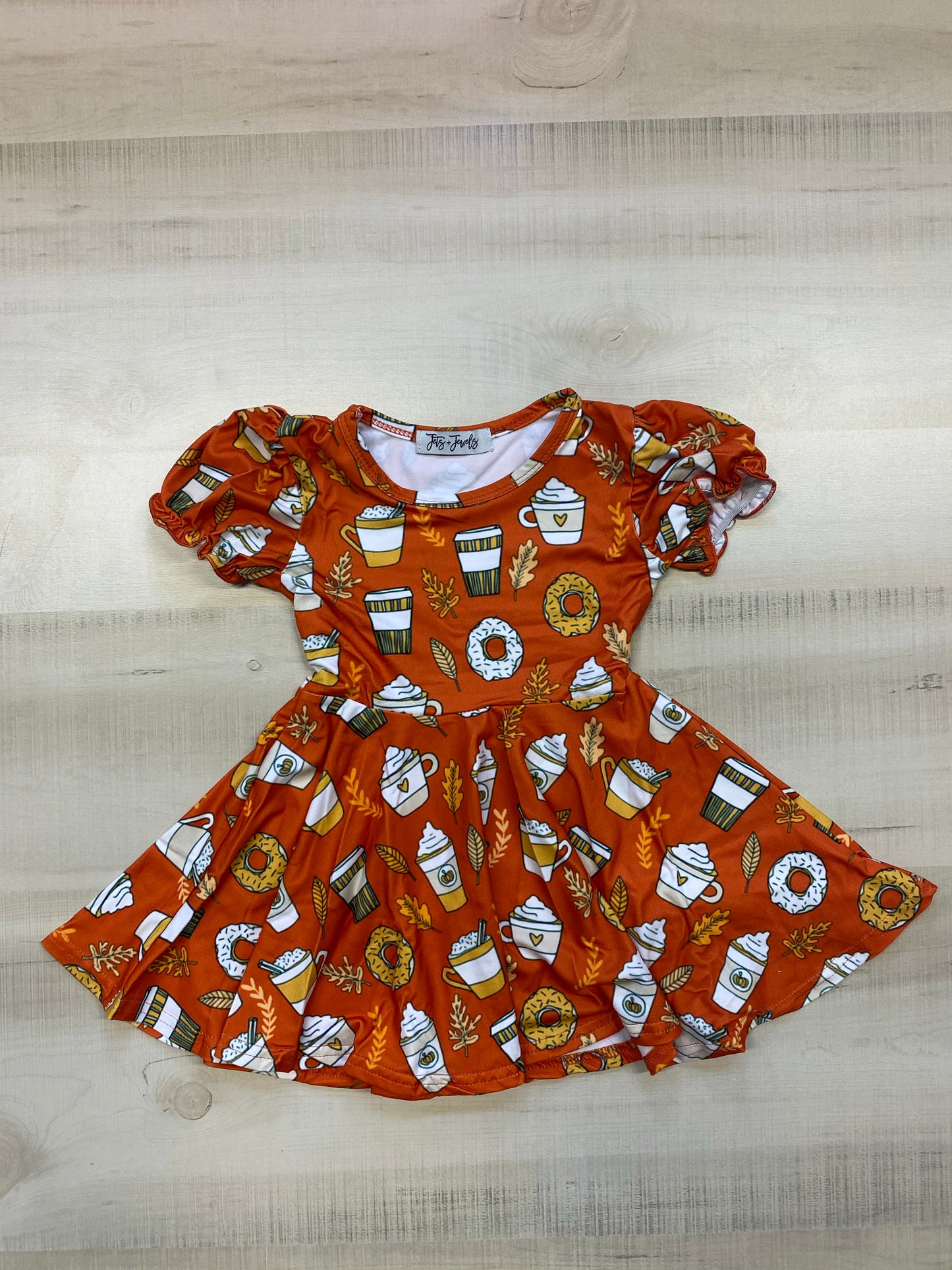Short Sleeve Pumpkin Spice Dress - Ready to ship