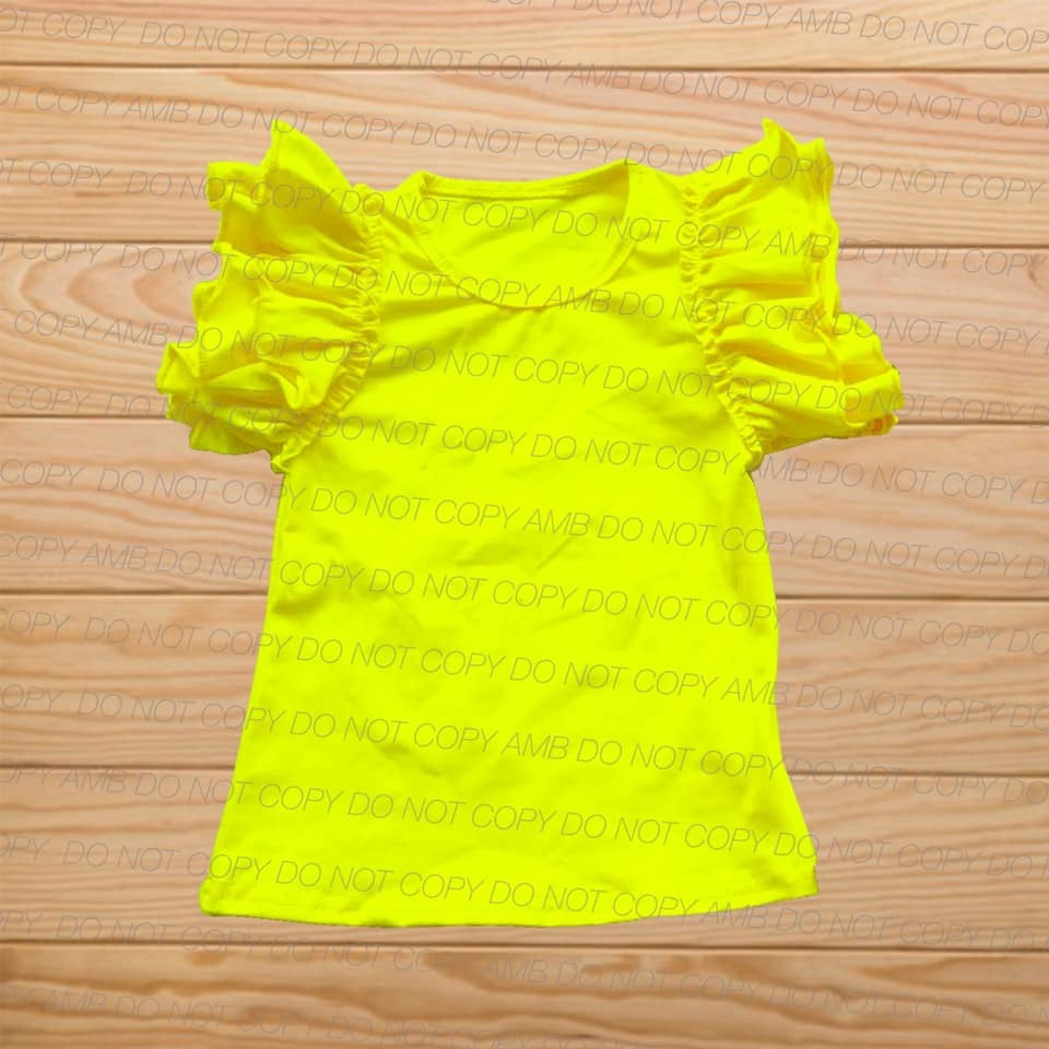 Bright Yellow Flutter Top - Ready to ship